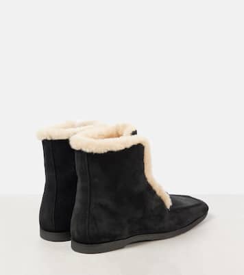 Ankle Boots aus Veloursleder mit Shearling | Toteme