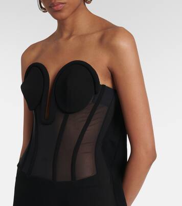 Robe bustier longue en crêpe et tulle | Jean Paul Gaultier