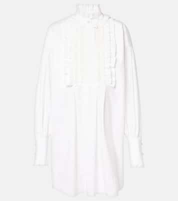 Vestido corto de algodón, lino y seda | Valentino