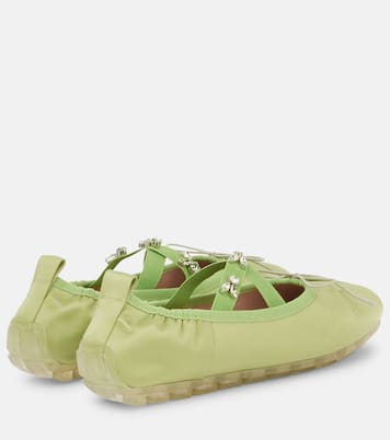 Grip embellished satin ballet flats | Simone Rocha