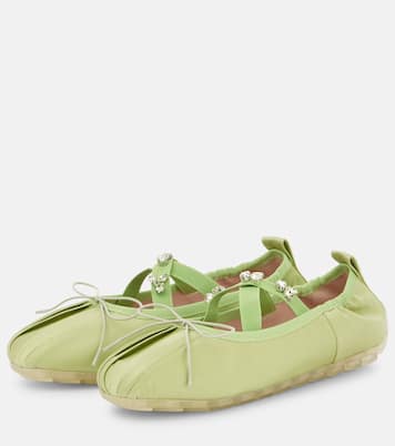 Grip embellished satin ballet flats | Simone Rocha