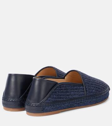 Espadra leather-trimmed raffia espadrilles | Manolo Blahnik