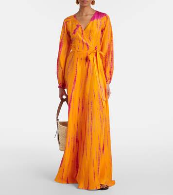 Tie-dye silk wrap dress | Anna Kosturova
