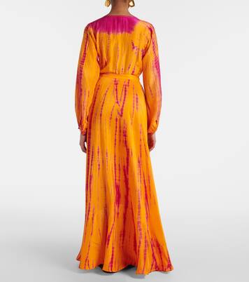 Tie-dye silk wrap dress | Anna Kosturova