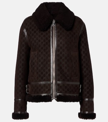 Lederjacke GG mit Shearling | Gucci