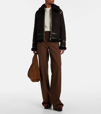 Lederjacke GG mit Shearling | Gucci