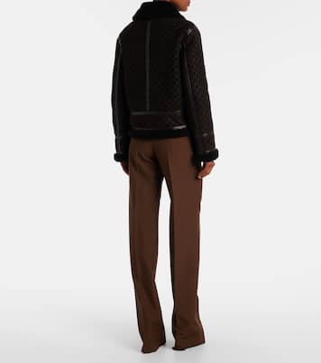 Lederjacke GG mit Shearling | Gucci