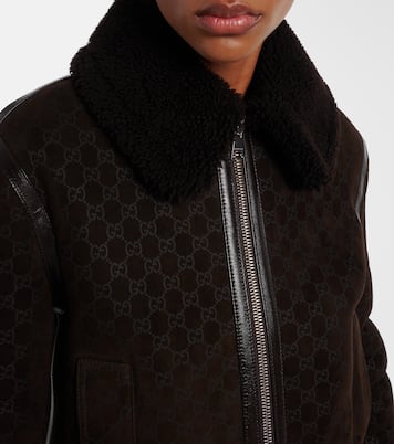 Lederjacke GG mit Shearling | Gucci