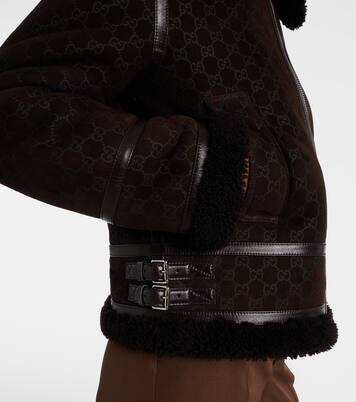 Lederjacke GG mit Shearling | Gucci