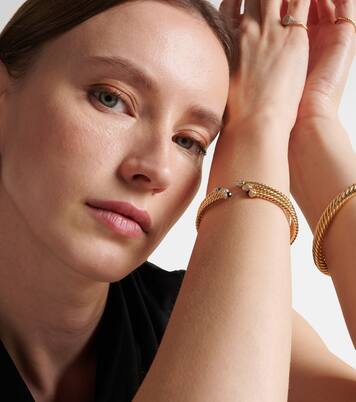 Cablespira® Flex 18kt 골드 토파즈 다이아몬드 커프 브레이슬릿 | David Yurman