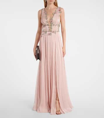 Verzierte Robe Nalina aus Georgette | Costarellos