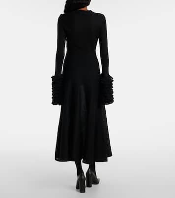 Robe midi en mohair mélangé | Alaïa