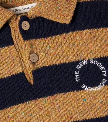 Jorge striped wool-blend polo sweater | The New Society