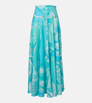 Orchidee high-rise cotton maxi skirt | Pucci
