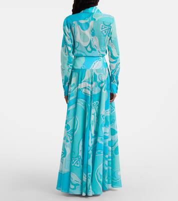 Orchidee high-rise cotton maxi skirt | Pucci