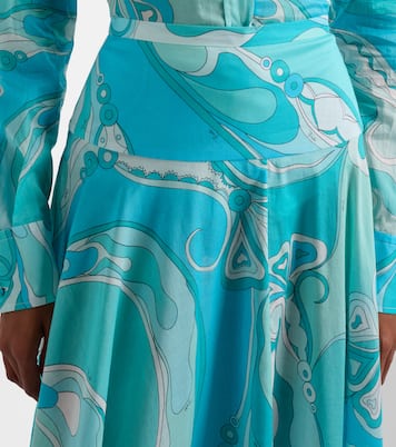 Orchidee high-rise cotton maxi skirt | Pucci
