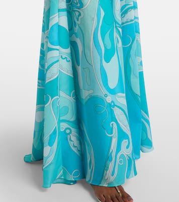 Orchidee high-rise cotton maxi skirt | Pucci
