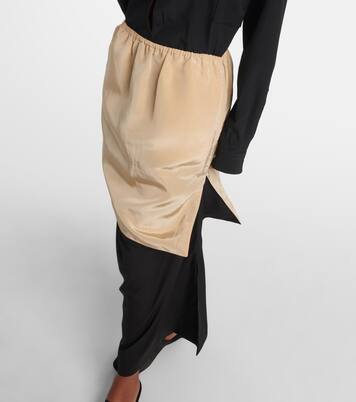 Tyler layered wool and silk maxi skirt | Calvin Klein Collection