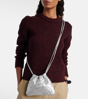 Pochette Small en cuir Intrecciato métallisé | Bottega Veneta
