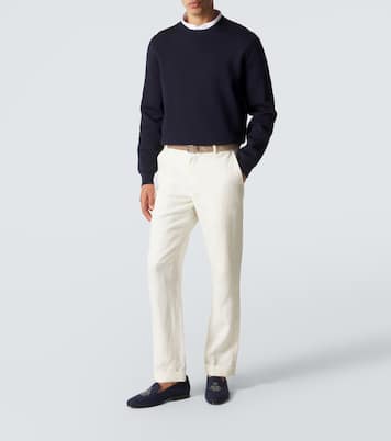 Alonzo embroidered linen loafers | Ralph Lauren Purple Label