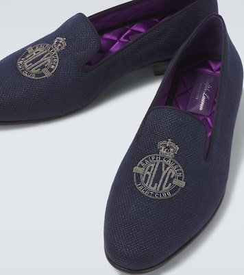 Alonzo embroidered linen loafers | Ralph Lauren Purple Label