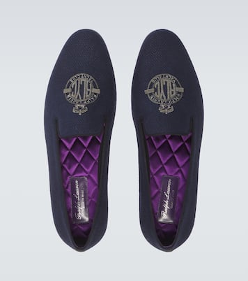 Alonzo embroidered linen loafers | Ralph Lauren Purple Label