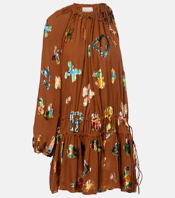 Embroidered silk-blend mini dress | Alémais