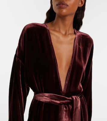 Belted velvet midi dress | Asceno