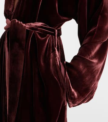 Belted velvet midi dress | Asceno
