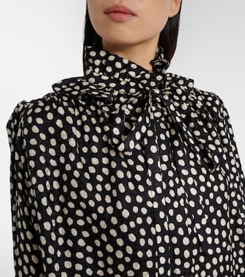 Polka-dot tie-neck silk blouse | Chloé