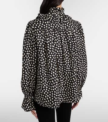Polka-dot tie-neck silk blouse | Chloé
