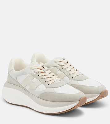 H696 suede and leather platform sneakers | Hogan