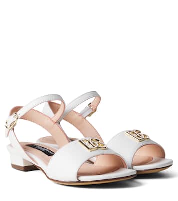 DG embellished leather sandals | Dolce&Gabbana Kids