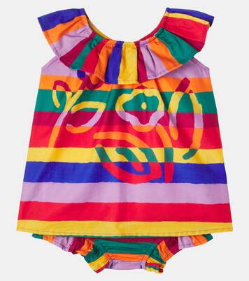Baby striped cotton dress and bloomers set | Fábula