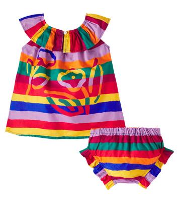Baby striped cotton dress and bloomers set | Fábula
