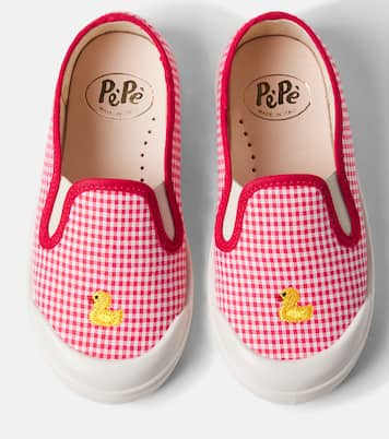 Checked embroidered slip-on sneakers | PèPè