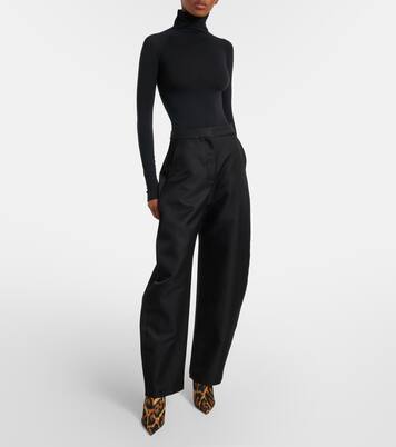 Invisible animal-print twill wedge mules | Alaïa