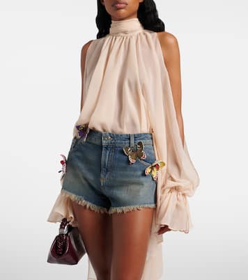 Embroidered denim short | Blumarine