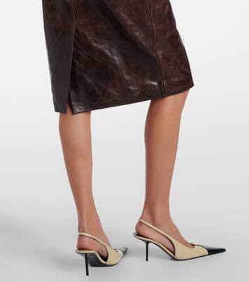 Belted leather pencil skirt | Saint Laurent