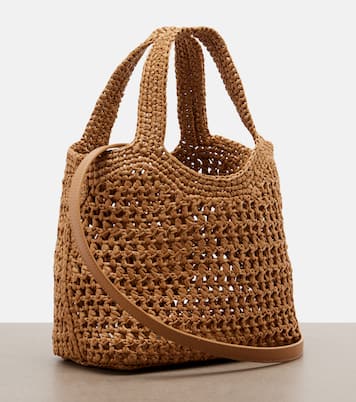 Logo酒椰叶纤维与皮革托特包 | Tod's