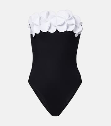 Tess floral-appliqué bandeau swimsuit | Karla Colletto