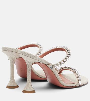 Mules Gigi de lona adornados | Amina Muaddi