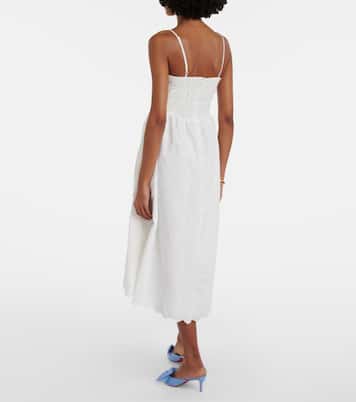 Vestido midi Tulla con bordado inglés | Faithfull