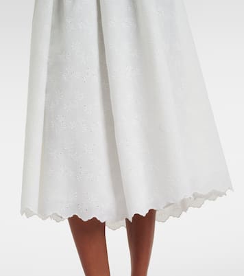 Vestido midi Tulla con bordado inglés | Faithfull