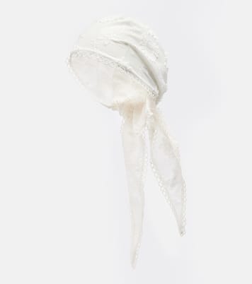 Foulard Aura in cotone con ricamo | Poupette St Barth