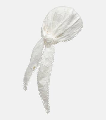 Foulard Aura in cotone con ricamo | Poupette St Barth