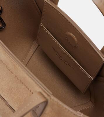 Duo Mini Monili suede top-handle bag | Brunello Cucinelli
