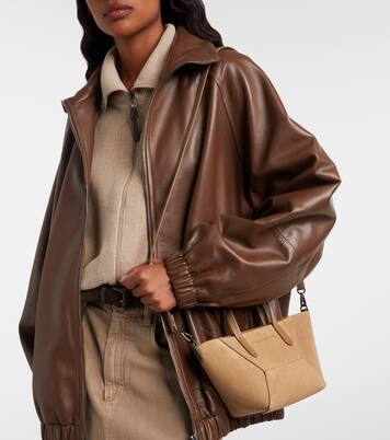 Duo Mini Monili suede top-handle bag | Brunello Cucinelli