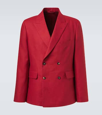 Double-breasted linen blazer | Bode