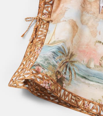 Printed cotton poncho | Zimmermann Kids